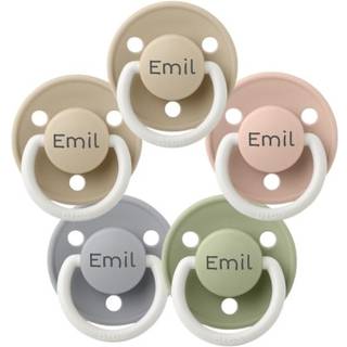 Bibs De Lux Night, Str. 1 (0-6 Mdr.) , Rund - Latex, Sutter Med Navn, 5-pak