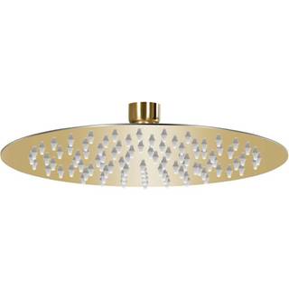 regnbrusehoved 20 cm rund rustfrit stål guldfarvet