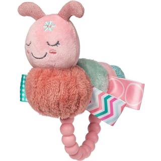 Blød baby rangle med beroligende teether ring og sensoriske tags 6-tommer Camilla Caterpillar