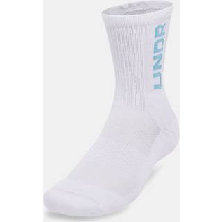 Under Armour 3-pak Mid Crew Maker Socks - White/Blue - Medium