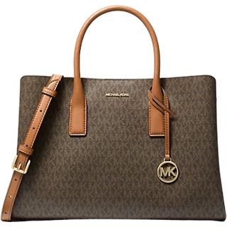 MK Ruthie Large Signature Logo Satchel - Brown - Michael Kors - ONE SIZE