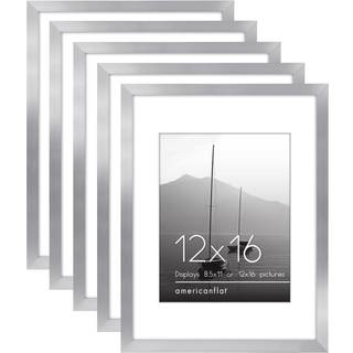 AMERICANFLAT 12X16 Billedramme med poleret plexiglass - S?t p? 5 - Brug som 8,5x11 ramme med Mat eller 12x16 ramme uden Mat - Galleria Collection
