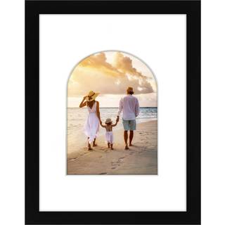 AmericanFlat 6x8 Billedramme med bueformet m?tte i guld - Brug som 9x12 billedramme uden mat eller 6x8 ramme med mat - konstrueret tr?ramme med k