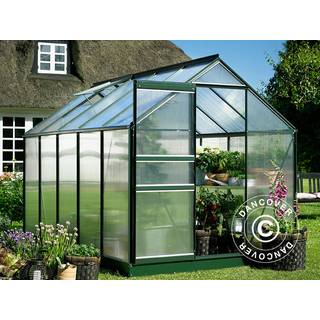 Drivhus polycarbonat Halls Popular 5m², 1,93x2,57x1,95m, Grøn
