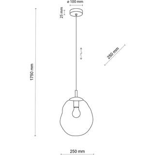 Glas hængelampe Sol TK Lighting, dæmpbar, Aluminium/grå/zink, Stue/spisestue, Glas, Moderne