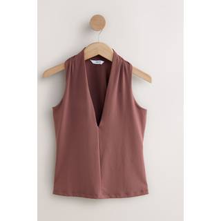 Next Dark Pink Soft Touch Nylon Deep V-Neck Sleeveless Top