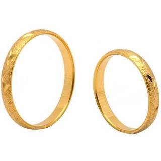 Vielsesringe - Guldringe 14kt. rustik i 3mm m. mønster