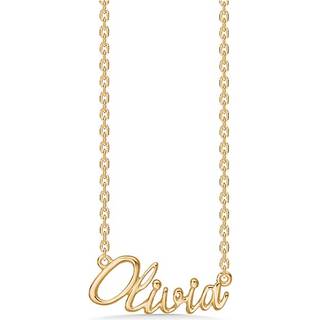 Navnehalskæde i forgyldt sølv - Olivia