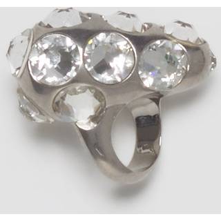 Crystal Drop Ring in Silver - S