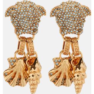 Versace La Medusa embellished drop earrings - gold - One Size