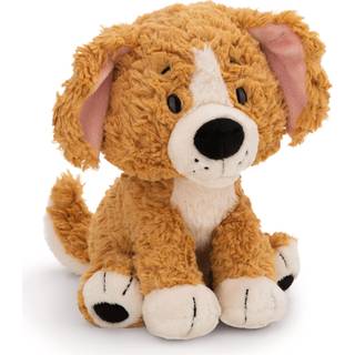 Nici: Plys hund, siddende - brun, 25 cm
