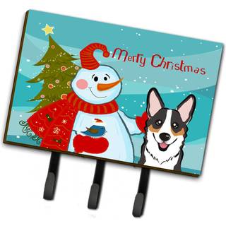 """" Caroline's Treasures BB1875TH68 Snowman med Tricolor Corgi snor eller nøgleholder stor flerfarvet """"