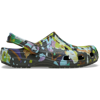 Crocs unisex Classic Painted Floral Clogs Black Sand 39