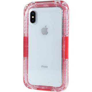 iPhone X / XS IP68 Vandtæt Mobil Case - Gennemsigtig / Rød