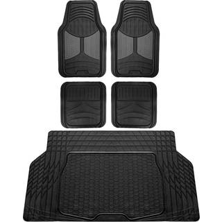 FH Group Monster Eye Full Set Rubber Floor Mats W. Trimmabel vinylstammeforing/lastmåtte sort- fit de fleste bilbils SUV eller VAN (sort) F11313-