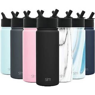 Enkelt moderne b?rn Vandflaske med halm l?g vakuum isoleret rustfrit st?l metal termos flasker | Genanvendelig l?kagebestandig BPA-fri kolbe til