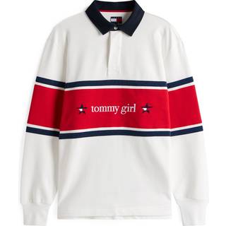 Tommy Girl Back Logo Relaxed Stripe Rugby Shirt