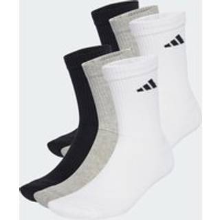 Cushioned Crew strømper, 6 par - White / Medium Grey Heather / Black - 19-21