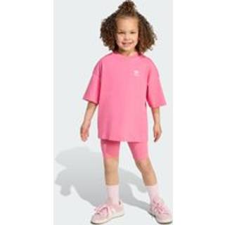 Cycling Shorts and Tee Kids sæt - Pink Fusion - 128