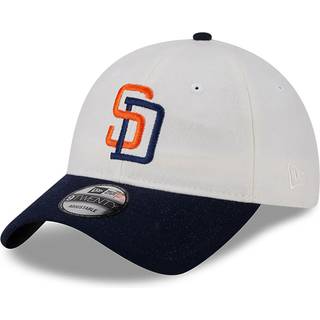 San Diego Padres Leather Strap Chrome White 9TWENTY Adjustable Cap newera adult unisex White newera adult unisex White newera adult unisex White newer - Osfm