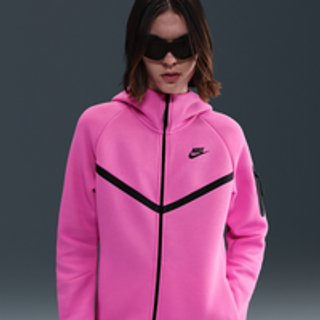 Nike Sportswear Tech Fleece Windrunner-hættetrøje med lynlås til kvinder - Pink - XS (EU 32-34)