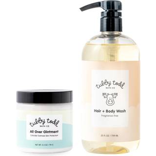 TUBBY TODD's Baby Body Wash & All Over Ointment Eksemst - Sknsom hypoallergen hudpleje til nyfdte og smbrn - 25 oz parfumefri