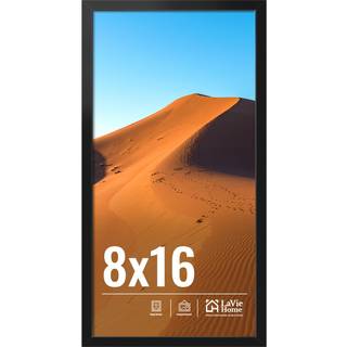 Lavie Home 8x16 Billedramme til vægvisning 8x16 Sort billedramme med HD Plexiglas 8 x 16 Matted Frame 1 Pack Display Frame til lodret eller vandr