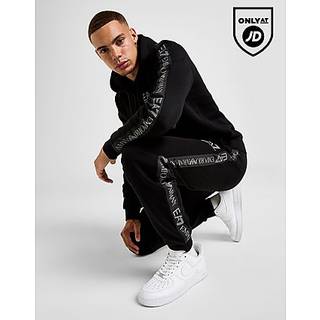 EA7 Emporio Armani Reflective Tape Hooded Tracksuit, Sort - XS