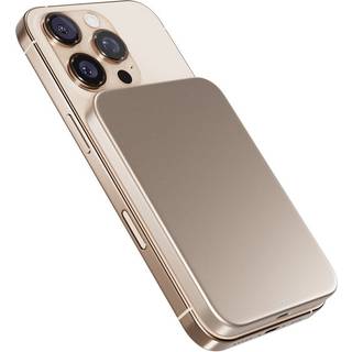 Epico 15W UltraPack EM51 5000 mAh Slim Alu Mag+ Power Bank - m. USB-C - Qi2 / MagSafe Kompatibel - Desert Titanium