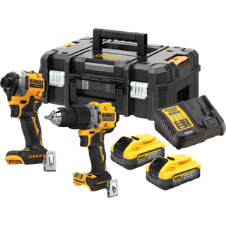 Dewalt DCK2200H2T-QW 18V XR Kombokit DCD1007+DCF860 med 2 stk. 5,0Ah PowerStack batteri og lader