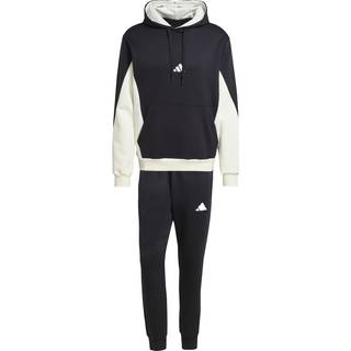adidas adidas Black Sportswear Fleece Colourblock Hooded Tracksuit