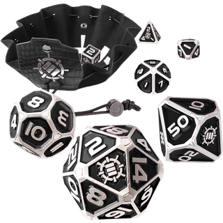 Enhance Tabletop Series Metal RPG Dice Set Black (7)