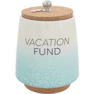 Pavilion Gift Company - Feriefond 6,5 -tommer unik keramisk piggy Bank Savings Bank Money Jar med Cork Base og Cork Lid Ombre Teal