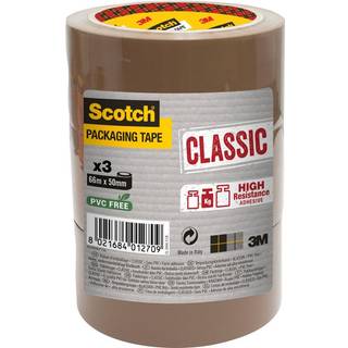 3M Scotch emballagetape, brun, 50 mm x 66 m, 6 ruller