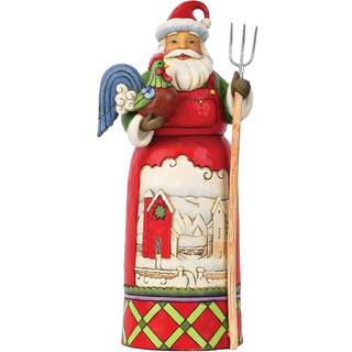Enesco Jim Shore Country Living Santa med g?rdsscene Figur 9,06 tommer multicolor