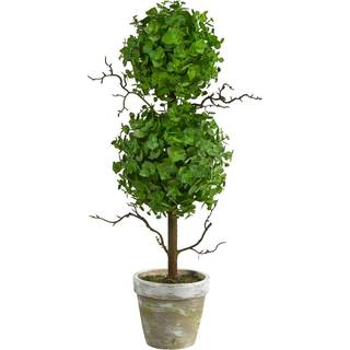 N?sten naturlig 2ft. Eucalyptus dobbeltbold topiary kunstigt tr?