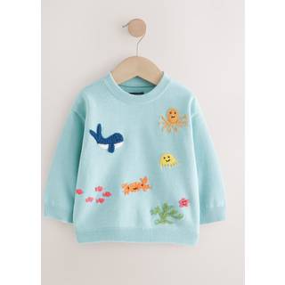 Next 100% Cotton Sea Life Karakter Knitted Rund hals Trøje (3mdr.-7år)