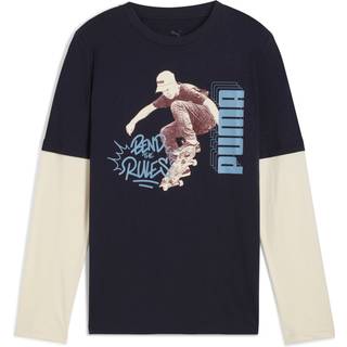 PUMA MID90s Layered Longsleeve Youth, Shop, New Navy, 11-12Y - New Navy - 11-12Y