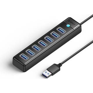Orico USB-A Hub 7x USB-A 3.0 / 1x USB-C 5V-3A 1m - Sort