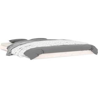 Sengeramme Massivt Fyrretræ - Hvid / 150 x 200 cm