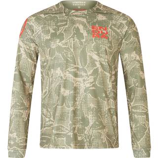 Endura Grid Floral LTD Printed L/S Tee Cykeljersey Herrer størrelse XL farve olivengrøn/beige