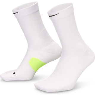 Nike Fast Midweight Crew Running Socks - White, Yellow, Size 34-38 - white