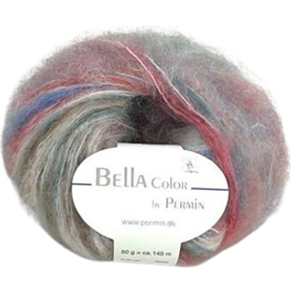 Permin Bella Color 91 Vilde blomster Indhold: 75% kid mohair, 20% uld, 5% polyamid Vægt/længde: 50 g = ca. 145 meter Anbefalede pinde: 6.00 mm Strikkefasthed: 10 x 10 cm = 14 m x 22 p Vask: Håndvask, max 30ºC.