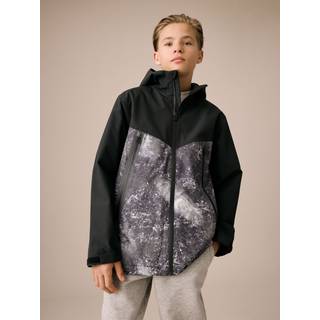 Next Grey/Black Waterproof Fleece Lined Hooded Jacket (3-17yrs)