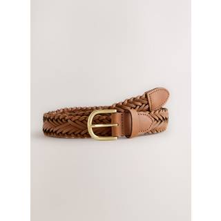 Next Tan Brown Hand Plaited Leather Belt