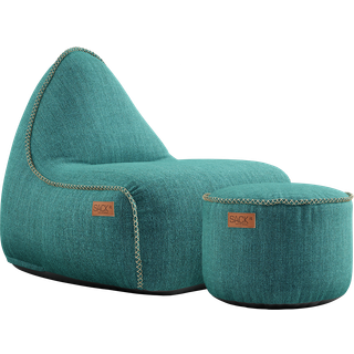 SACKit Cobana Lounge Chair & Pouf Petrol Melange