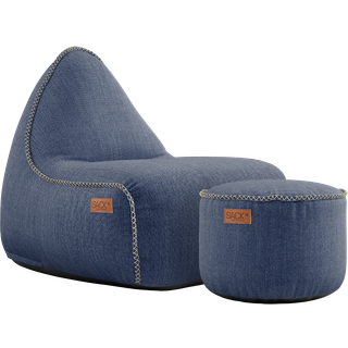 SACKit Cobana Lounge Chair & Pouf Indigo