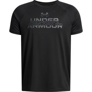 Under Armour Tech™ Split Wordmark Boys' Short Sleeve Black / Castlerock YMD (137 - 149 cm)