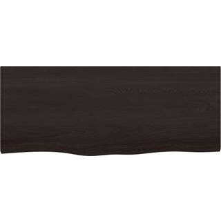 Væghylde 100x40x(2-6) Cm Behandlet Massivt Egetræ - Mørkebrun