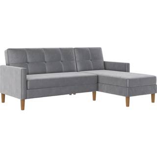 Chaiselong sovesofa med opbevaring lysegrå